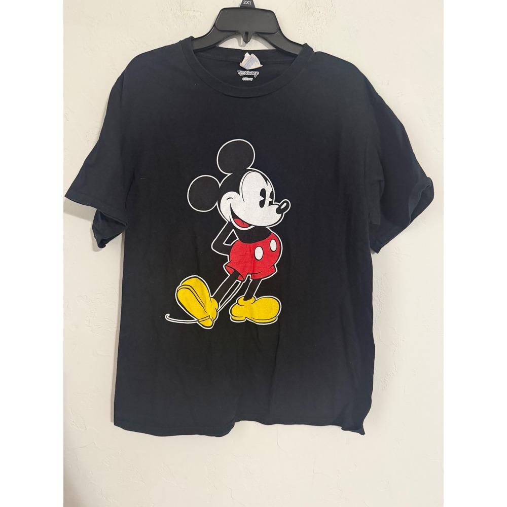 Disney Mickey Mouse Graphic T-Shirt‎ Black Port & Company Ring Spun Large L